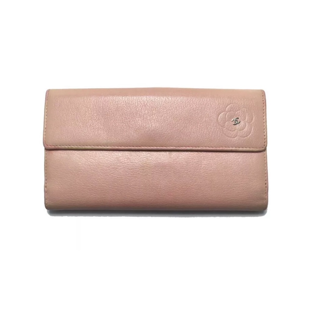 Y2K Chanel pink camellia wallet